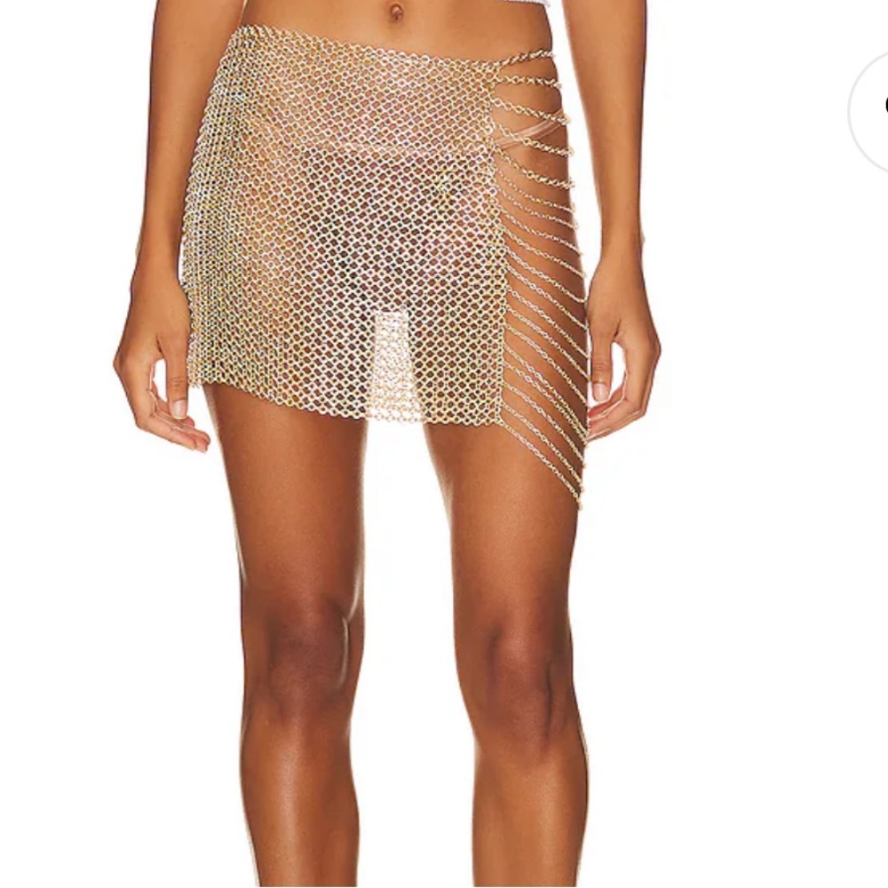 Gold chain skirt h:ours revolve